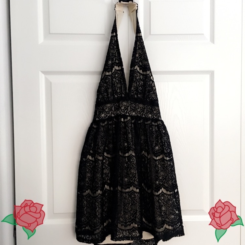 Audrey lace halter dress